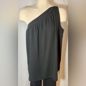 Chicos Black Label One-Shoulder Asymmetrical Black Top Size 1